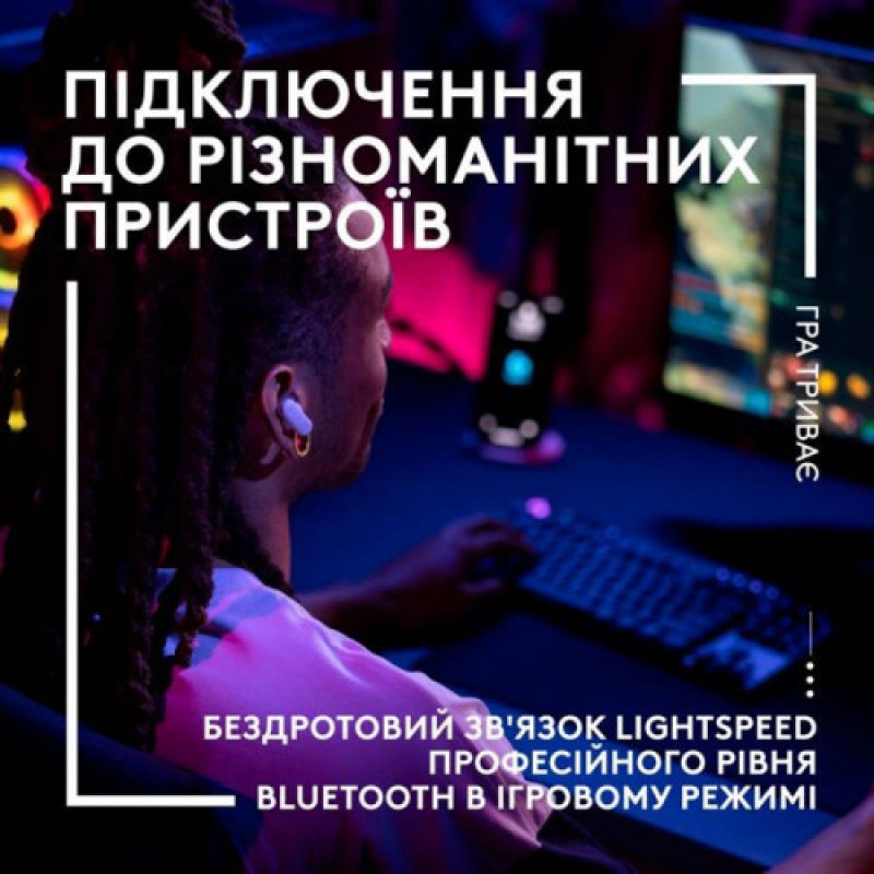 Гарнитура Logitech FITS True Wireless Gaming Earbuds White (985-001183)