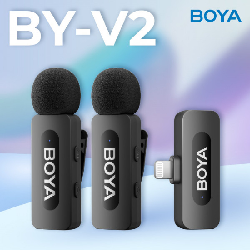 Беспроводной петличный микрофон BOYA BY-V2 Lightning Black
