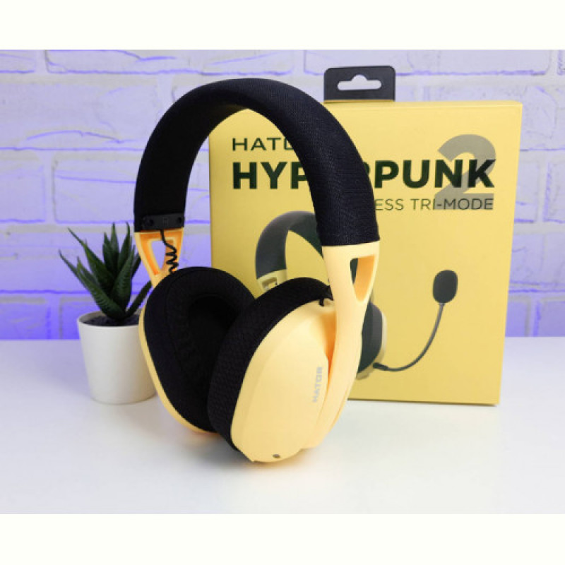 Bluetooth-гарнiтура Hator Hyperpunk 2 Wireless Tri-mode Black/Yellow (HTA-857)