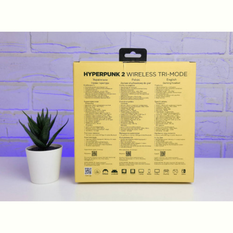 Bluetooth-гарнiтура Hator Hyperpunk 2 Wireless Tri-mode Black/Yellow (HTA-857)