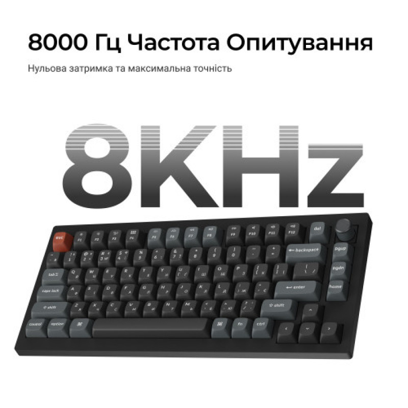 Клавиатура беспроводная Keychron V1 Ultra Keychron Red Switch Black RGB (V1U-D1-UA)