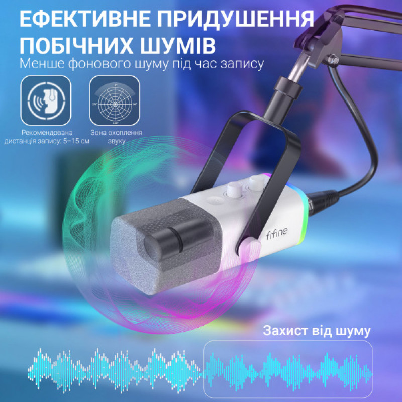 Динамический микрофон Fifine AM8TW USB/XLR White