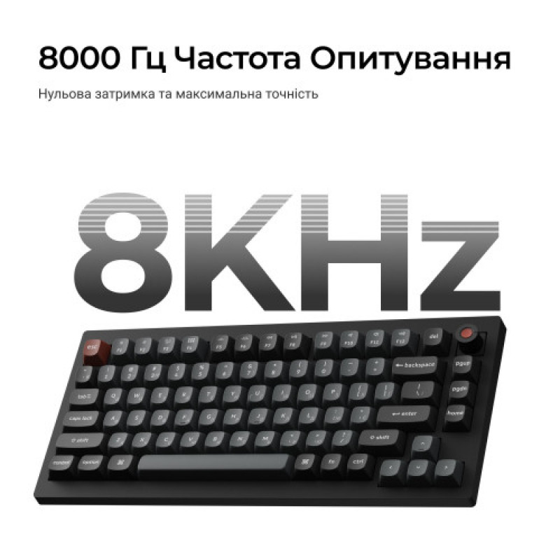 Клавіатура Keychron V1 8K Keychron Super Red Switch Black RGB (V1W-D1-UA)