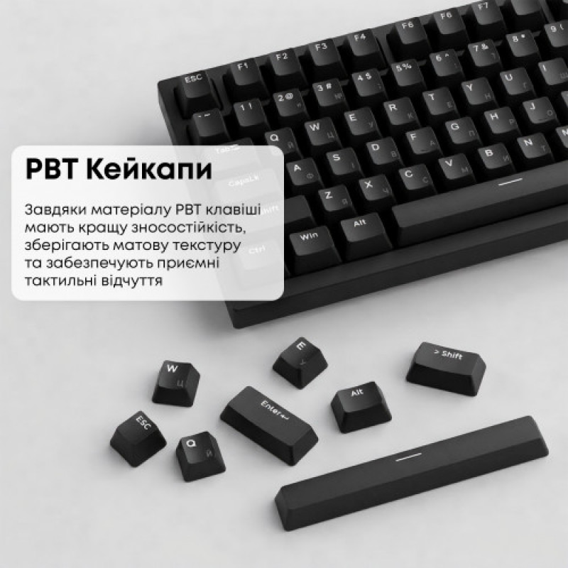Клавіатура Ajazz AK820 Red Switch Black USB-C (AK820-R-B)