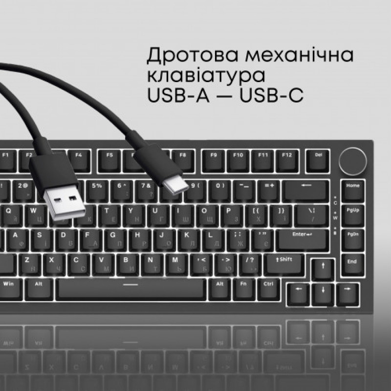 Клавіатура Ajazz AK820 Red Switch Black USB-C (AK820-R-B)