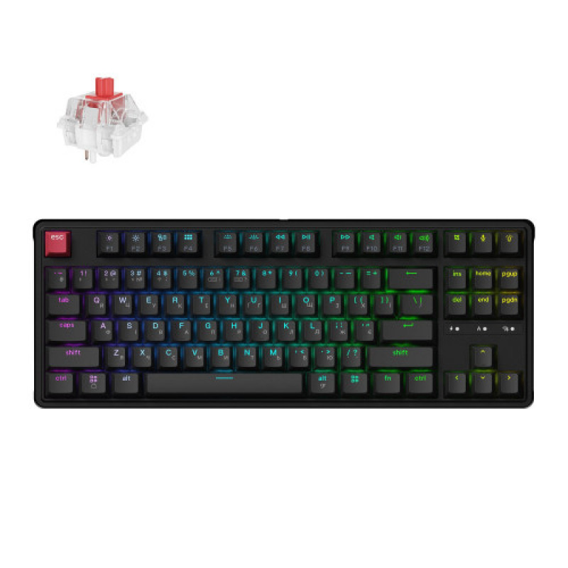 Клавиатура беспроводная Keychron C3 Max Super Red Switch Black RGB (C3M-H1-UA)