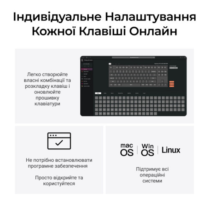 Клавиатура беспроводная Keychron C3 Max Super Red Switch Black RGB (C3M-H1-UA)