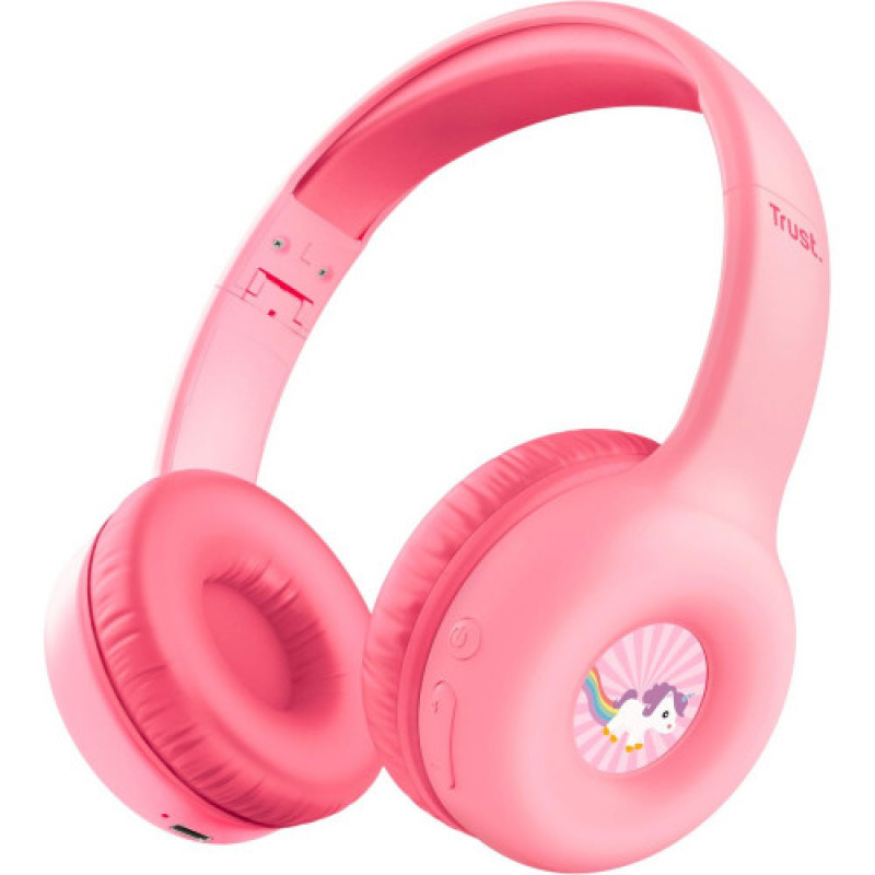Bluetooth-гарнитура Trust On-ear Nouna Kids, Wireless Pink (25274)
