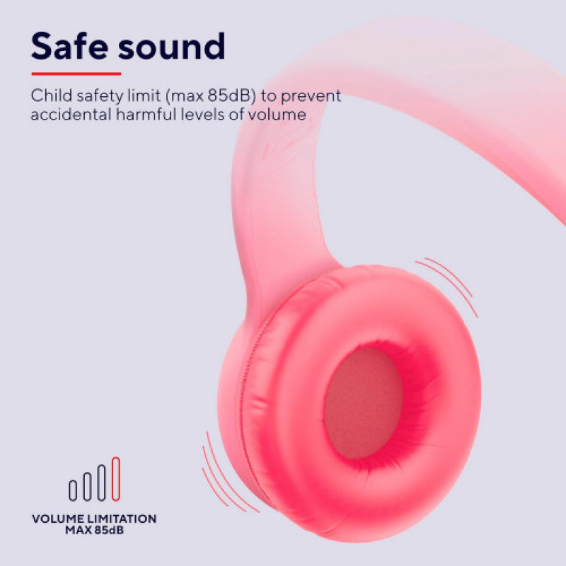 Bluetooth-гарнитура Trust On-ear Nouna Kids, Wireless Pink (25274)