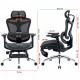 Крісло офісне з підставкою для ніг Sihoo DORO C300L Mesh Black with footrest (DORO-C300L-A3-101-JT)