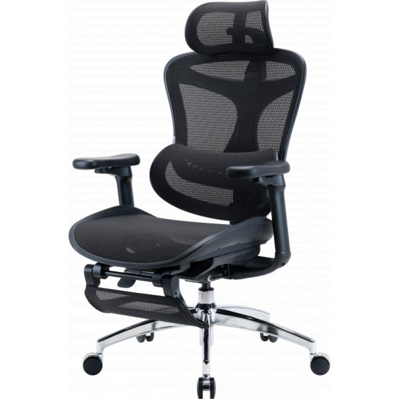 Крісло офісне з підставкою для ніг Sihoo DORO C300L Mesh Black with footrest (DORO-C300L-A3-101-JT)