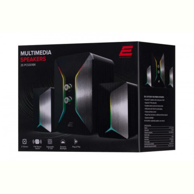 Акустична система 2E PCS301 RGB Black (2E-PCS301BK)
