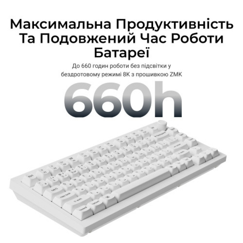 Клавиатура беспроводная Keychron V1 Ultra Keychron Red Switch White RGB (V1U-F1-UA)
