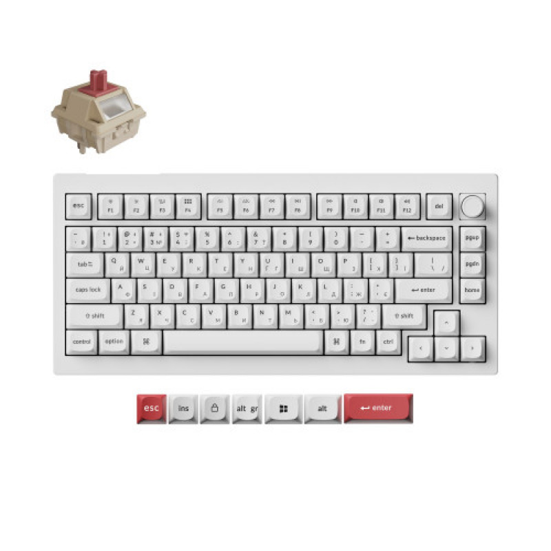 Клавиатура беспроводная Keychron V1 Ultra Keychron Red Switch White RGB (V1U-F1-UA)