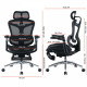 Кресло офисное с подставкой для ног Sihoo DORO C300 Pro Mesh Black with footrest (DORO-C300-PRO-M101-JT)