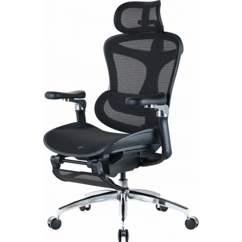 Кресло офисное с подставкой для ног Sihoo DORO C300 Pro Mesh Black with footrest (DORO-C300-PRO-M101-JT)