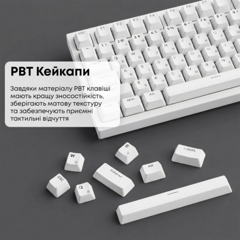Клавиатура Ajazz AK820 Red Switch White USB-C (AK820-R-W)