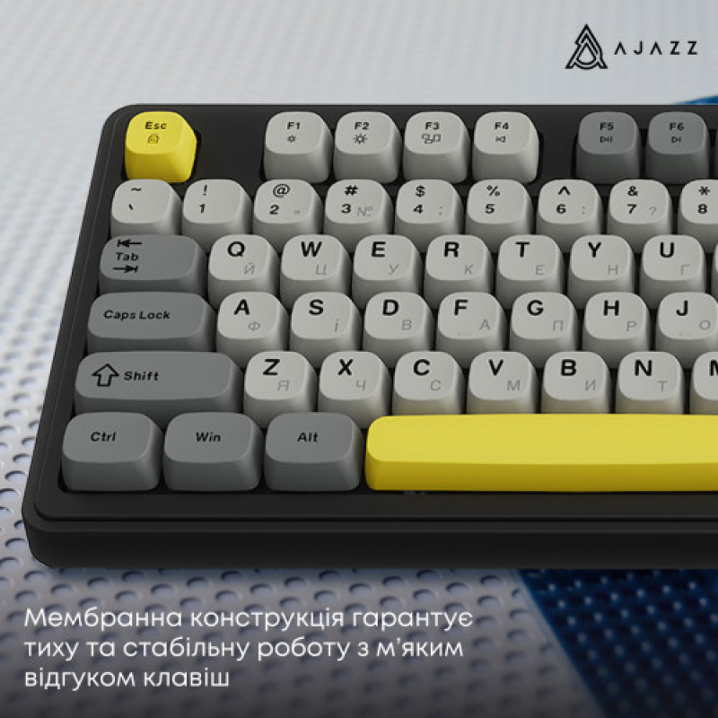 Клавиатура беспроводная Ajazz AF98 Plus Black Gray Yellow (AF98-PLUS-BGY)