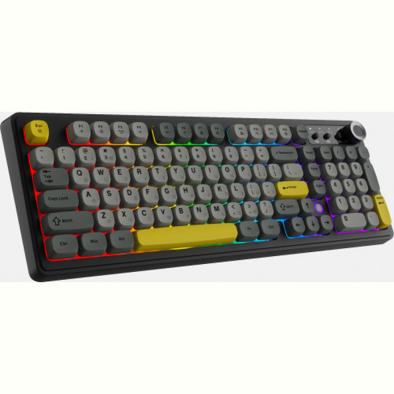 Клавиатура беспроводная Ajazz AF98 Plus Black Gray Yellow (AF98-PLUS-BGY)