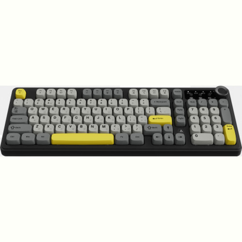 Клавиатура беспроводная Ajazz AF98 Plus Black Gray Yellow (AF98-PLUS-BGY)