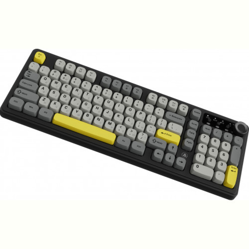 Клавиатура беспроводная Ajazz AF98 Plus Black Gray Yellow (AF98-PLUS-BGY)