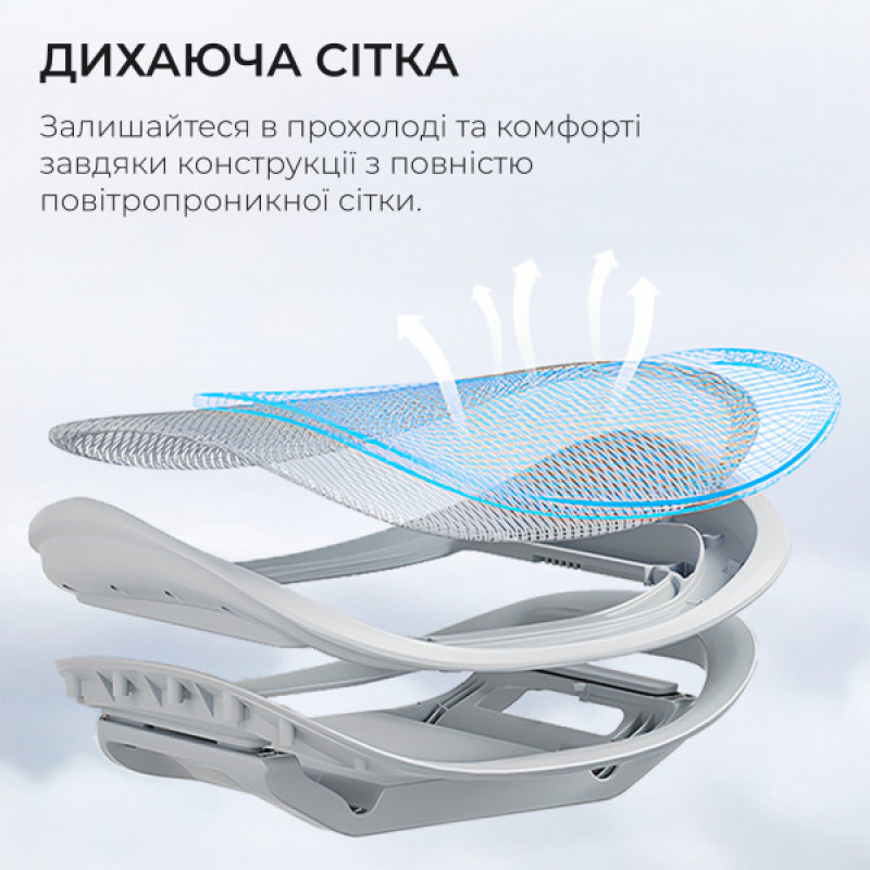 Кресло офисное с подставкой для ног Sihoo DORO C300 Pro Mesh White with footrest (DORO-C300-PRO-M102-JT)