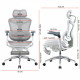 Кресло офисное с подставкой для ног Sihoo DORO C300 Pro Mesh White with footrest (DORO-C300-PRO-M102-JT)