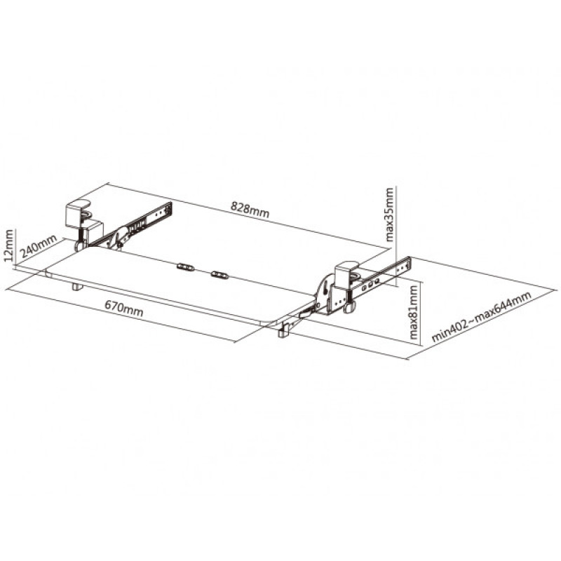 Підставка для клавіатури OfficePro KT145B Black