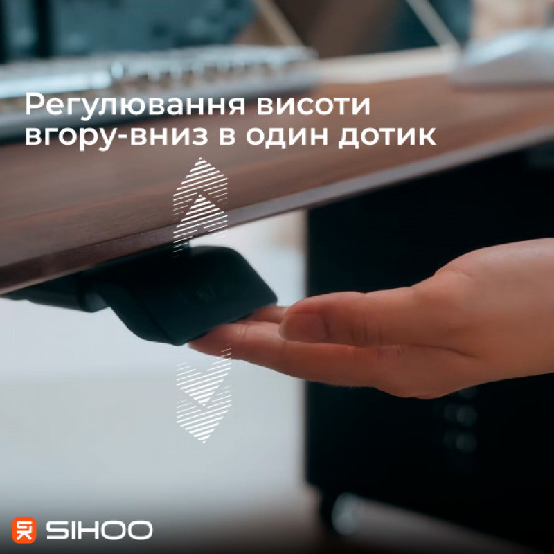 Компьютерный стол с электрорегулировкой высоты Sihoo D07 1.6m Walnut/Black