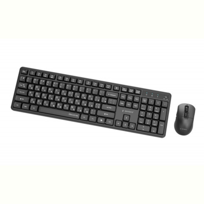 Комплект (клавиатура, мышь) беспроводной Gembird KBS-WMS-01-CYRL Black