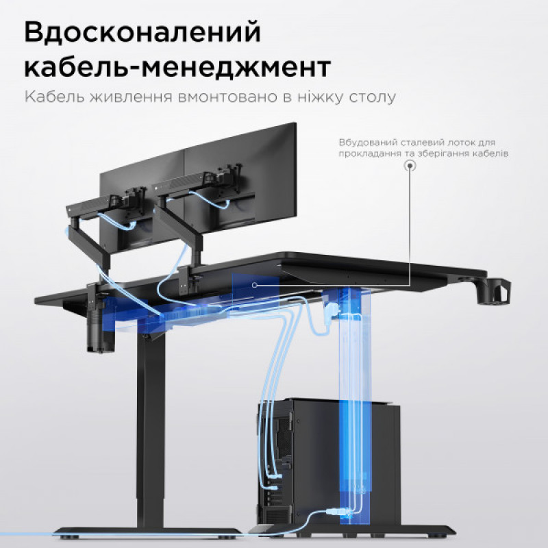 Стіл з електрорегулюванням висоти Anda Seat Xtreme Pro 1600x800 Black