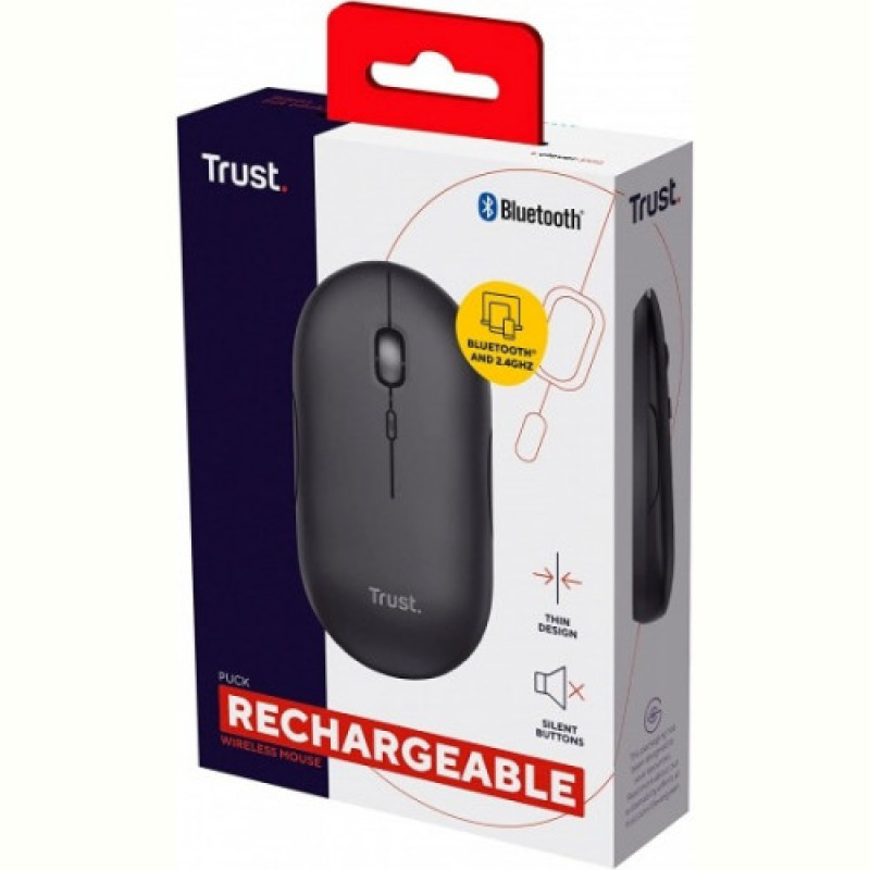 Миша бездротова Trust Puck Rechargeable Black (24059)