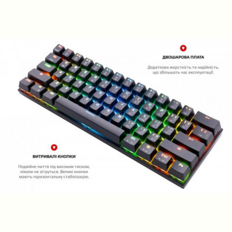 Клавіатура бездротова Motospeed CK62 Outemu Blue Black (mtck62bmb)