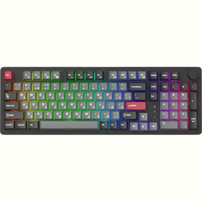 Клавіатура бездротова GamePro Asgard Drakkar Keychron Super Red Switch Black (MK305BK)