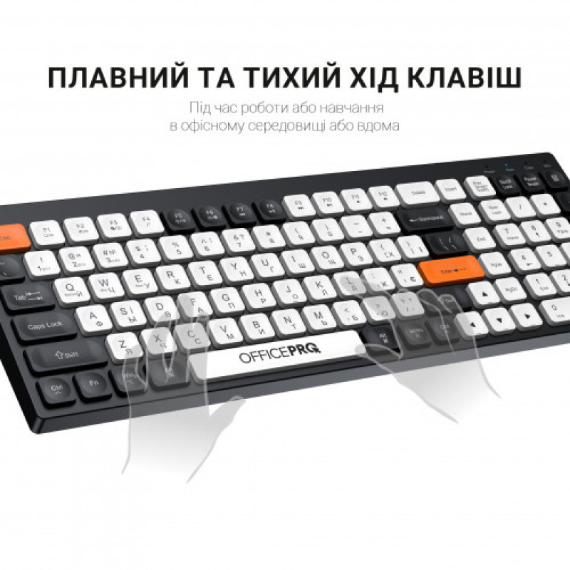 Клавиатура беспроводная OfficePro SK985BO Bluetooth Black/White