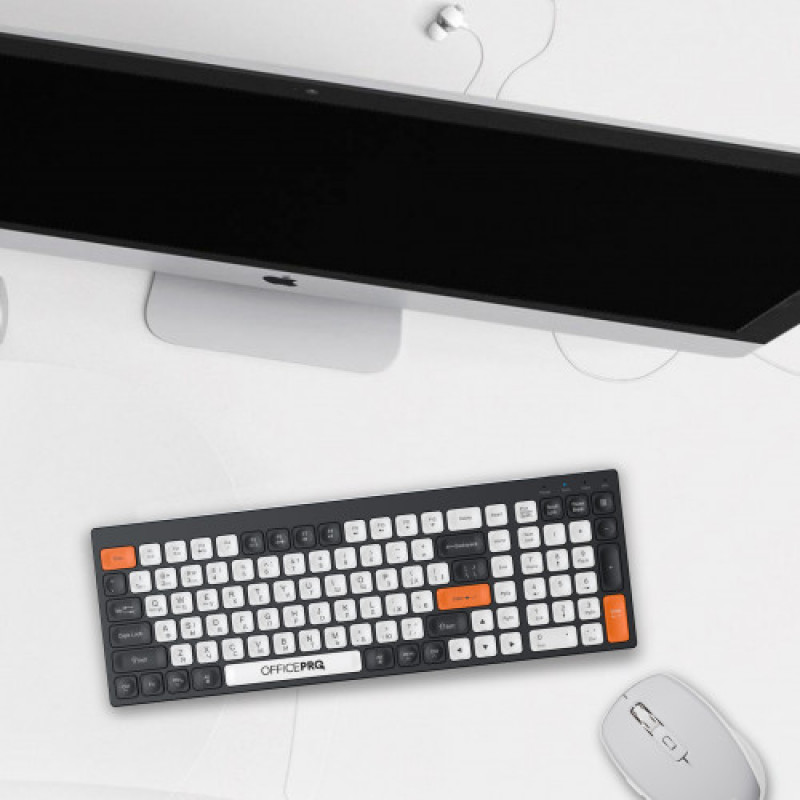 Клавиатура беспроводная OfficePro SK985BO Bluetooth Black/White