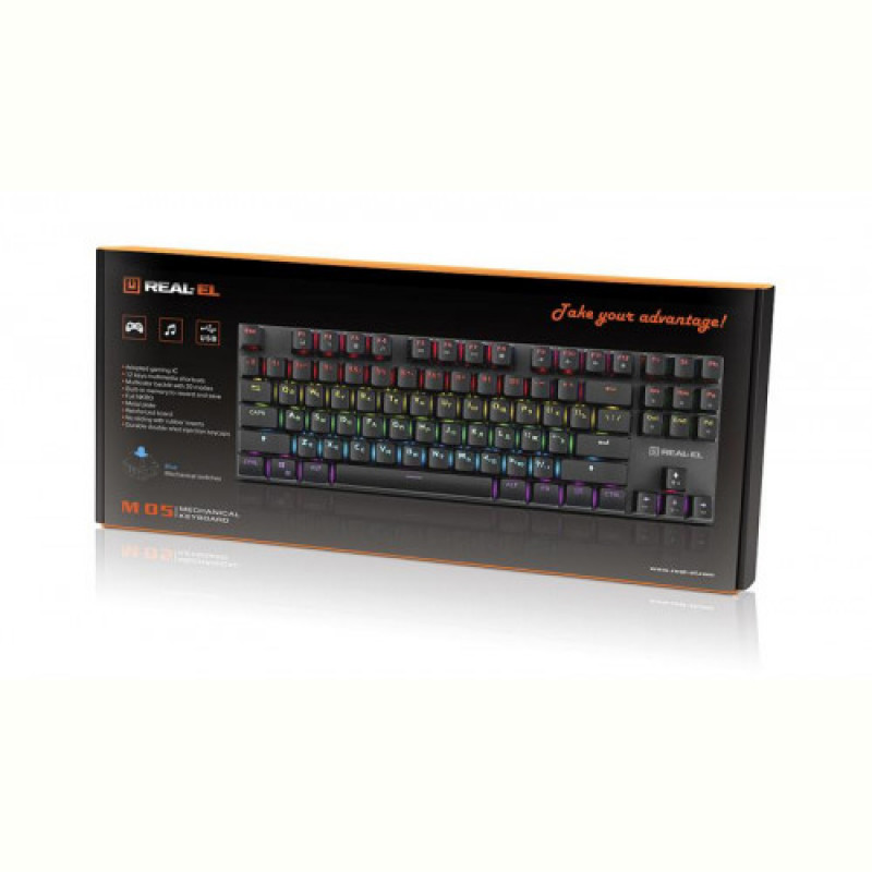 Клавиатура REAL-EL M 05 Grey USB