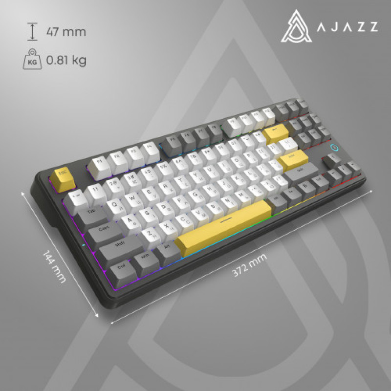 Клавиатура Ajazz AK870 V2 Flying Fish Switch Black USB-C (AK870-V2-FF-BGY)