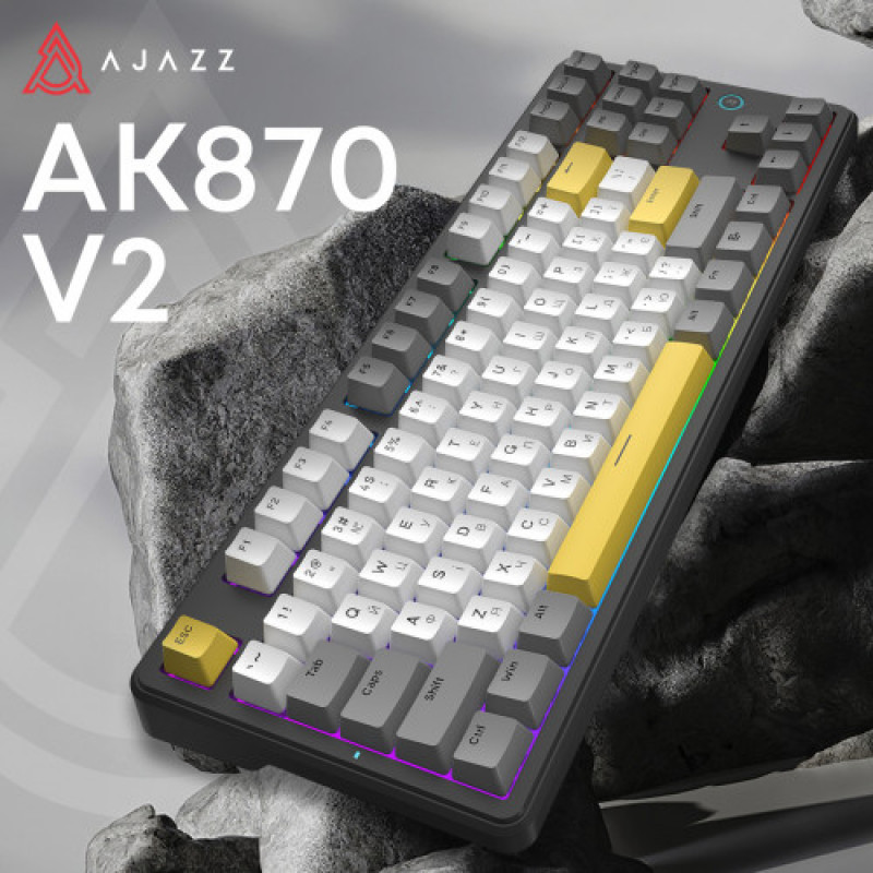 Клавиатура Ajazz AK870 V2 Flying Fish Switch Black USB-C (AK870-V2-FF-BGY)