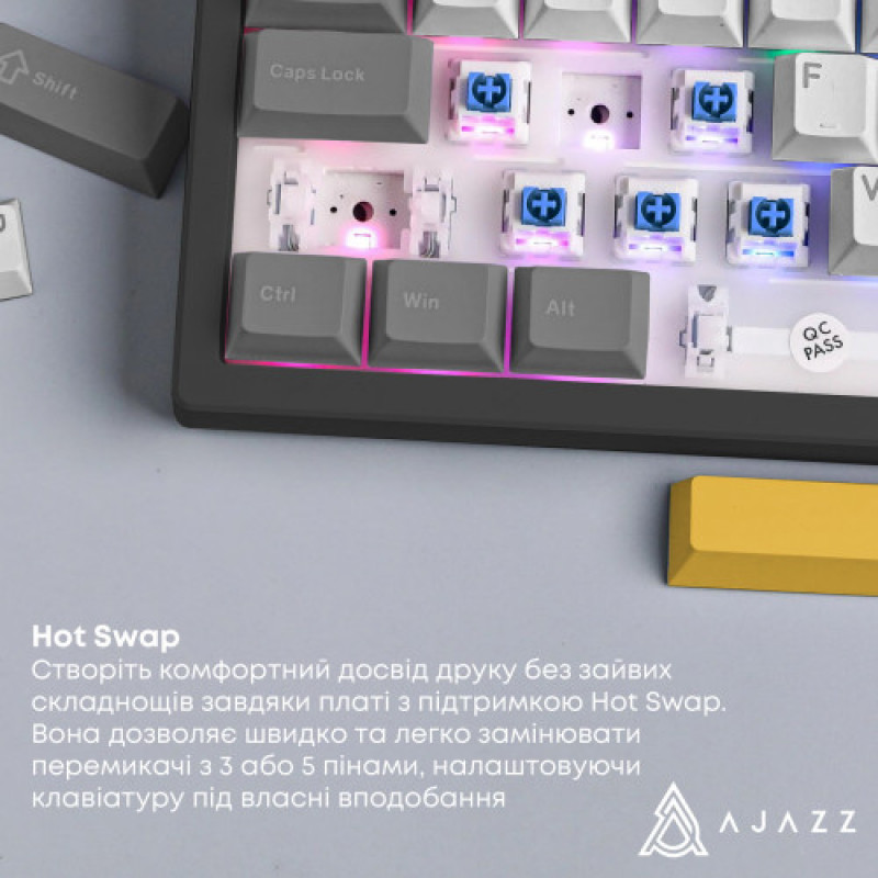 Клавиатура Ajazz AK870 V2 Flying Fish Switch Black USB-C (AK870-V2-FF-BGY)