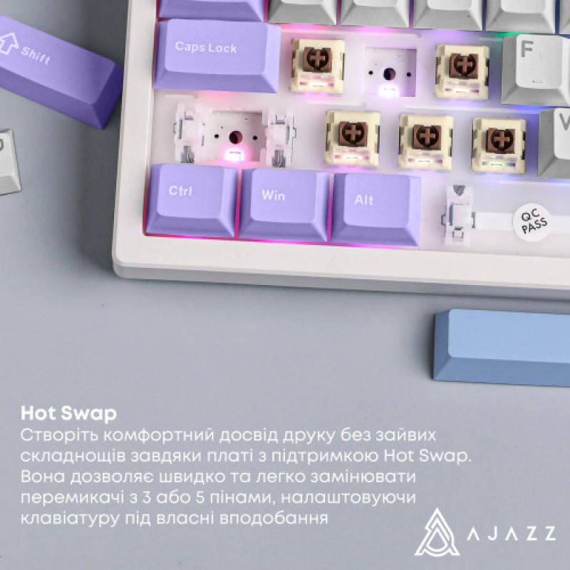 Клавиатура беспроводная Ajazz AK980 V2 Maillard Switch White (AK980-V2-M-PWB)