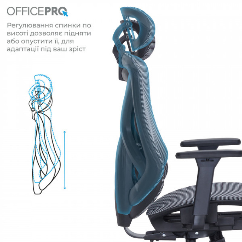 Крісло офісне Officepro Atlas OC630-B-DG-DG