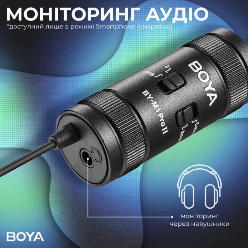 Універсальний петличний мікрофон BOYA BY-M1 Pro II Black