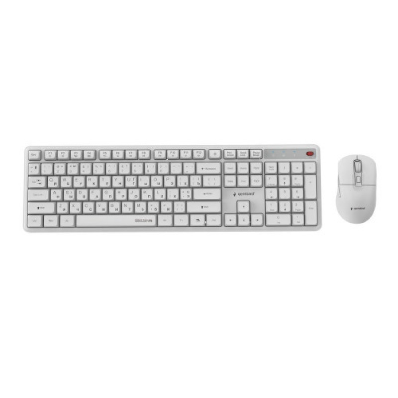 Комплект (клавиатура, мышь) беспроводной Gembird KBS-WMS-01-W-CYRL White