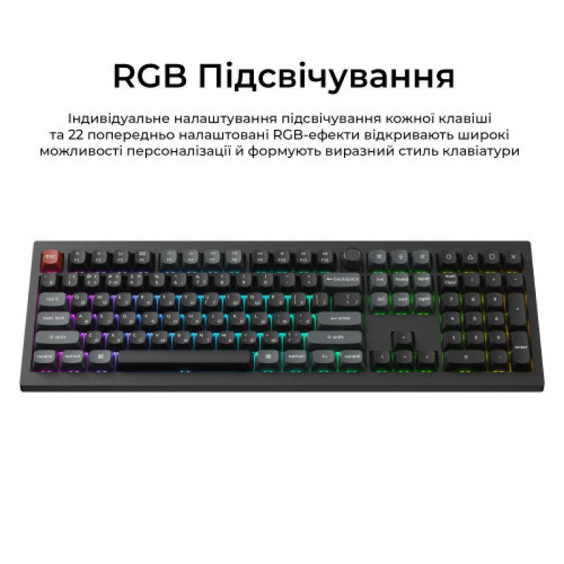 Клавиатура беспроводная Keychron V6 Ultra Keychron Red Switch Black RGB (V6U-D1-UA)