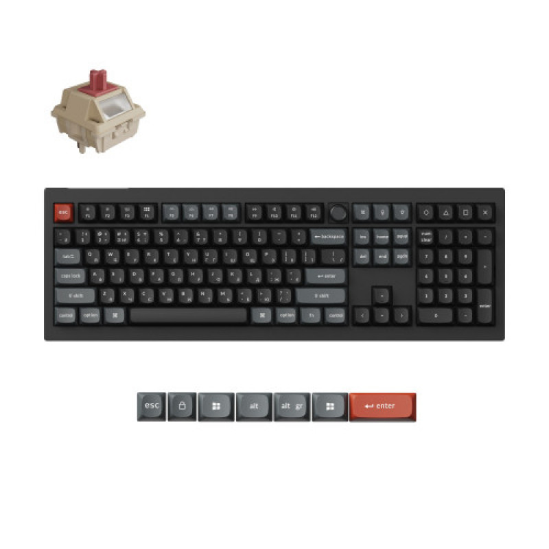 Клавиатура беспроводная Keychron V6 Ultra Keychron Red Switch Black RGB (V6U-D1-UA)