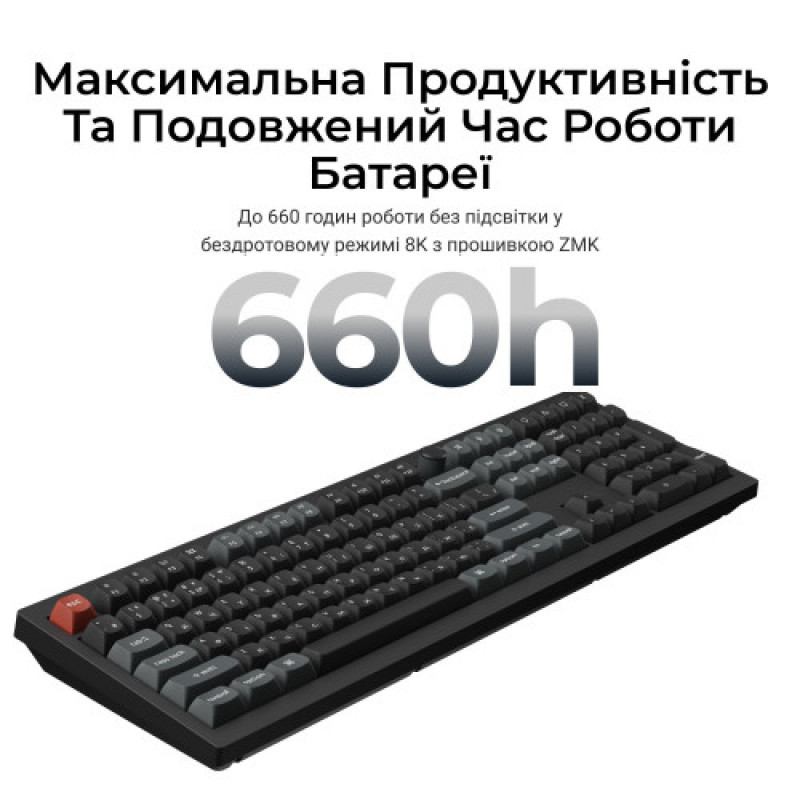 Клавиатура беспроводная Keychron V6 Ultra Keychron Red Switch Black RGB (V6U-D1-UA)