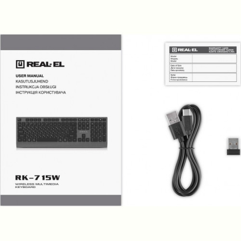 Клавиатура беспроводная REAL-EL RK-715W