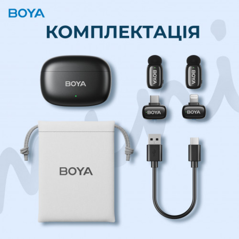 Мікрофон BOYA mini-12 Type-C/Lightning Black