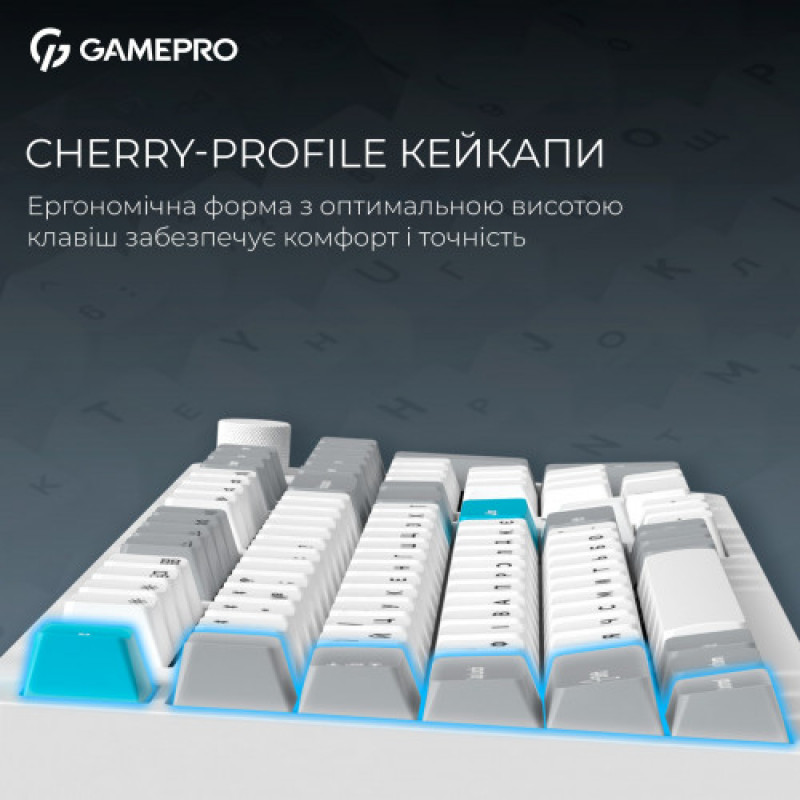 Клавіатура бездротова GamePro Asgard Drakkar Keychron Super Red Switch White (MK305WH)